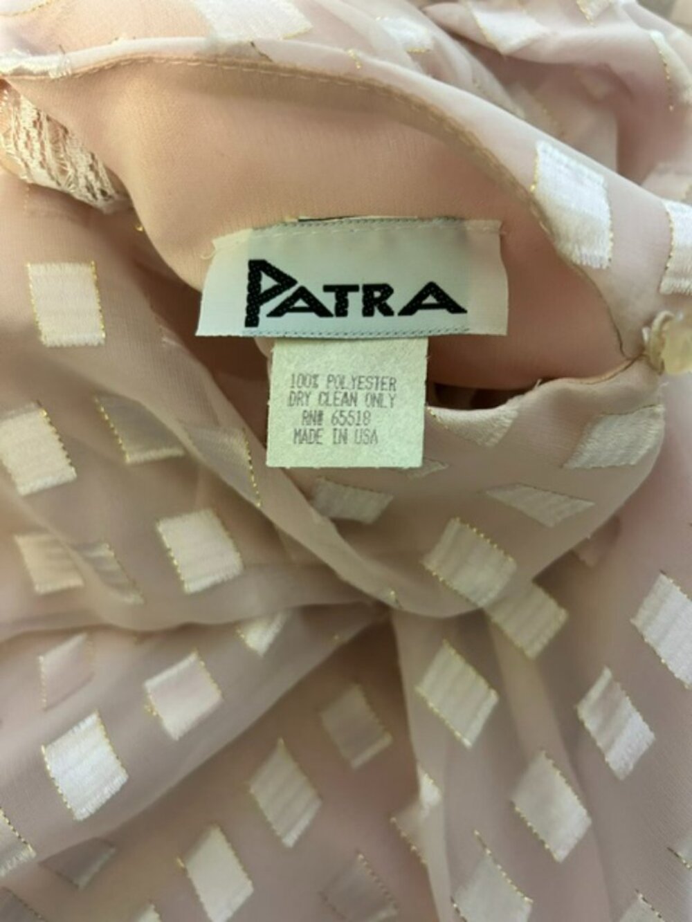 Vintage 1980's Patra Cocktail Pink Dress with Bow, Size Small - Picture 5 of 8